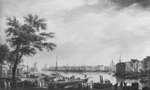 Porto di La Rochelle, visto dalla piccola riva da Claude Joseph Vernet